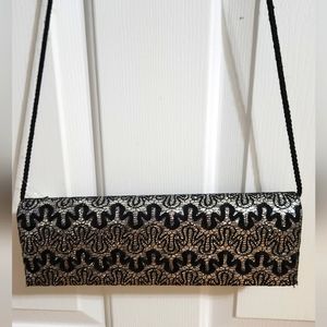 Bijou Terner Clutch Black and Silver, Glittery Shoulder/clutch
